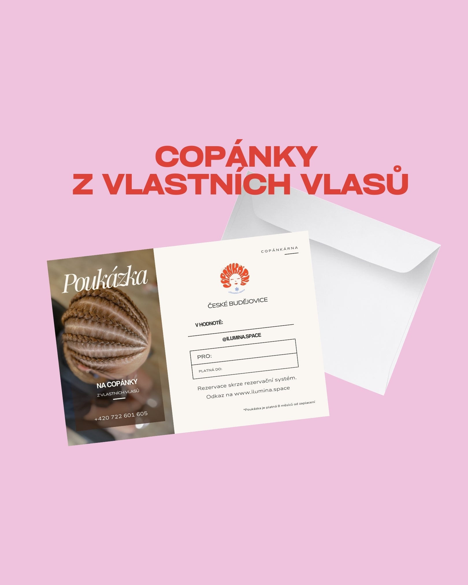 Poukázka na 2 copánky z vlastních vlasů